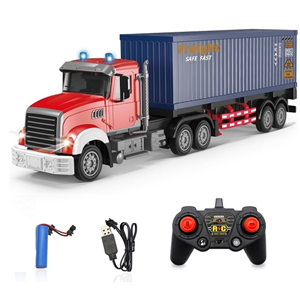 ماشین کنترلی تریلی کانتینردار بزرگ Remote Control TRANSPORT TRUCK مقیاس 1:24_اسباب بازی